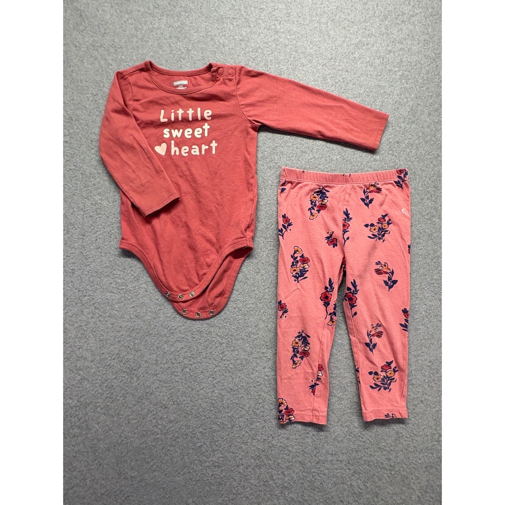 Garanimals Mauve Little Sweetheart Bodysuit and‎ Floral Leggings Set 24M